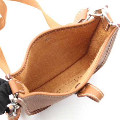 エヴリンTPM ゴールド ショルダーバッグ トリヨンクレマンス ライトブラウン シルバー金具 W刻印 エルメス バッグ HERMES