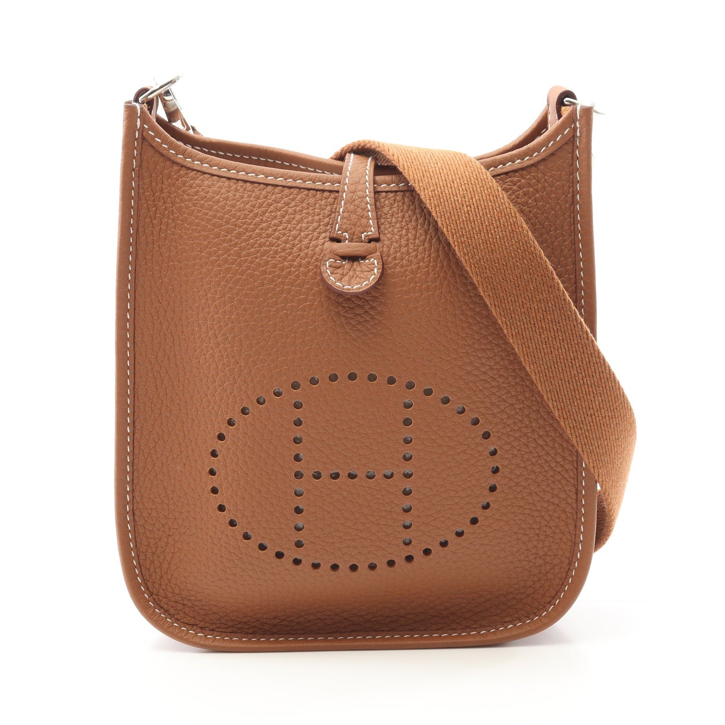 エヴリンTPM ゴールド ショルダーバッグ トリヨンクレマンス ライトブラウン シルバー金具 W刻印 エルメス バッグ HERMES