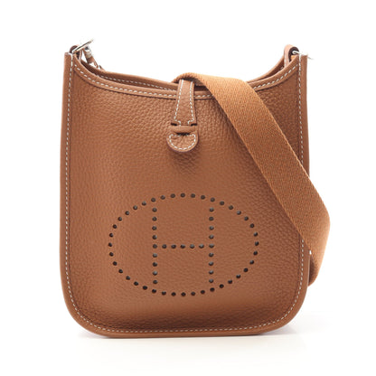 エヴリンTPM ゴールド ショルダーバッグ トリヨンクレマンス ライトブラウン シルバー金具 W刻印 エルメス バッグ HERMES