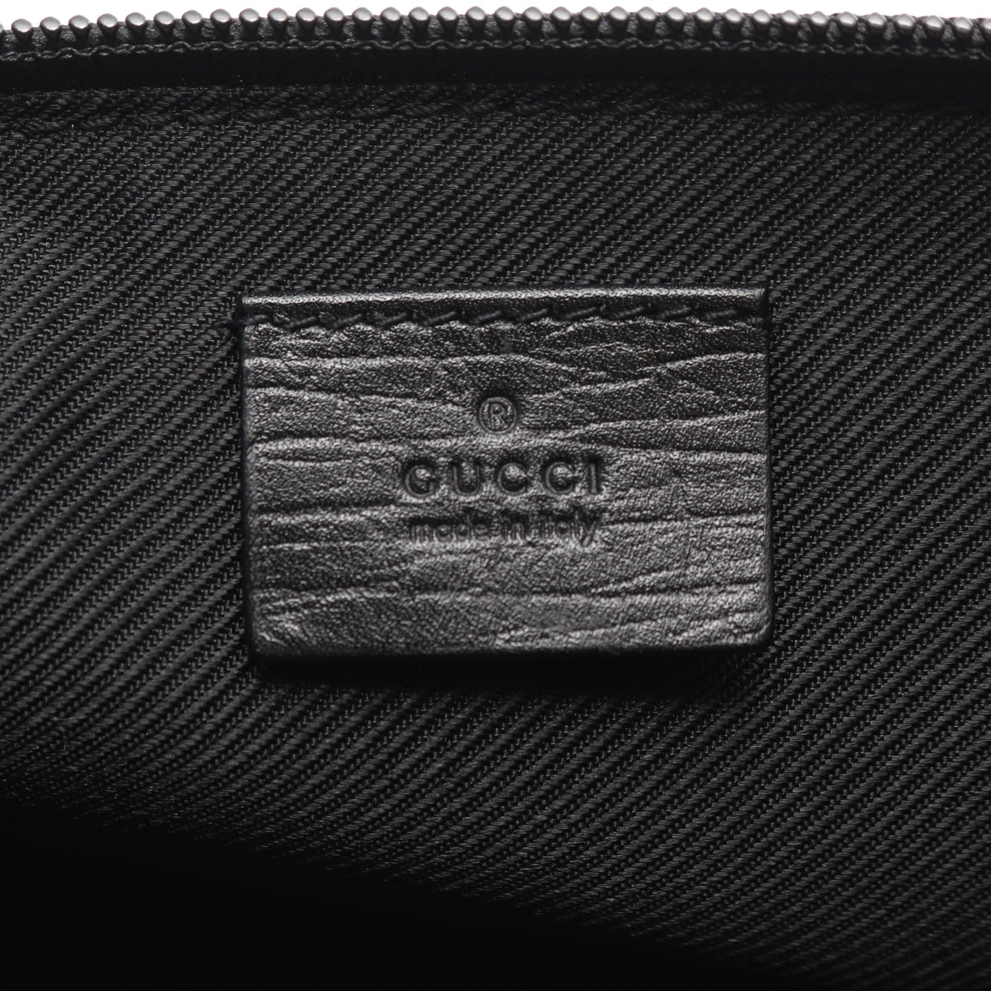 アクセサリーポーチ ハンドバッグ キャンバス レザー ブラック グッチ バッグ GUCCI