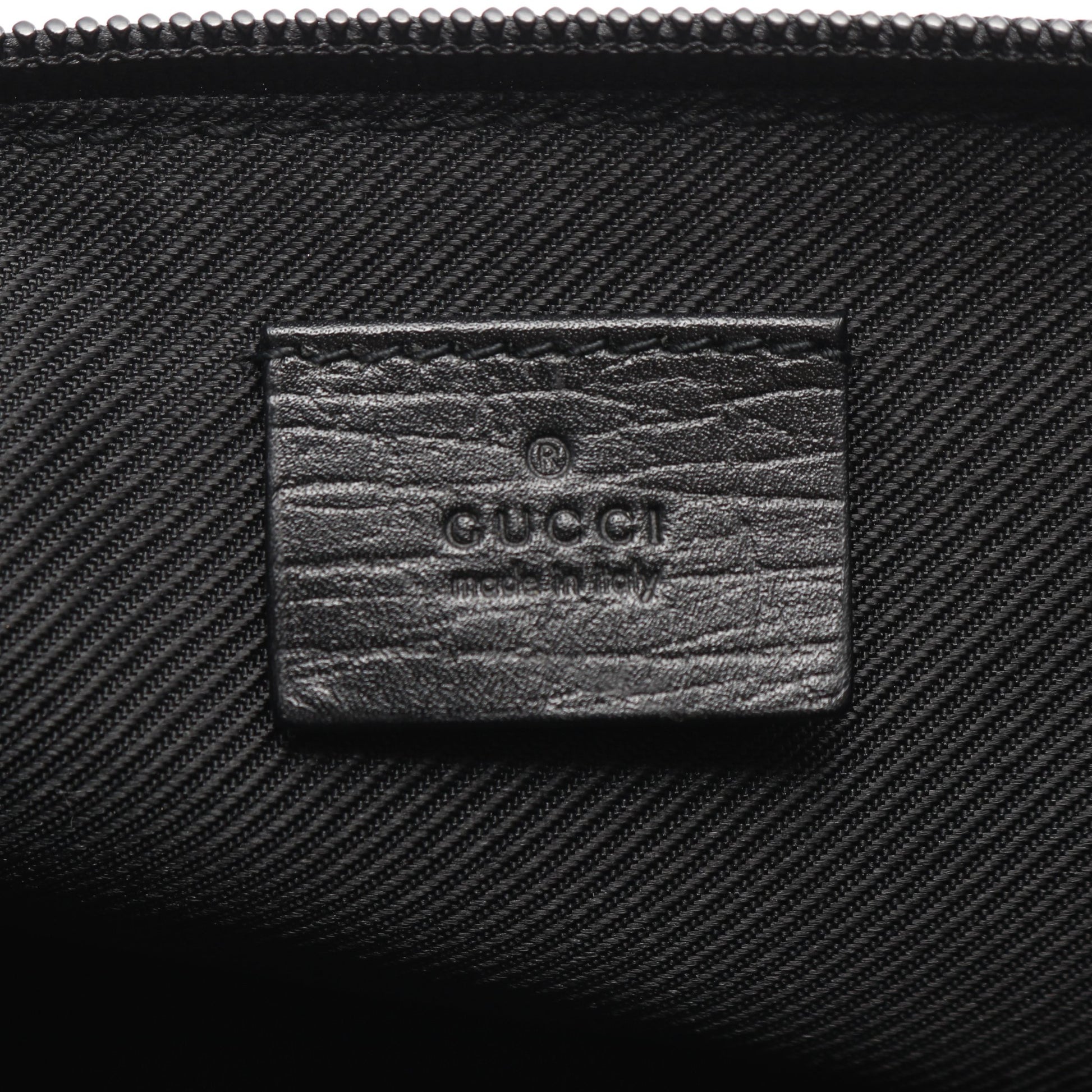 アクセサリーポーチ ハンドバッグ キャンバス レザー ブラック グッチ バッグ GUCCI