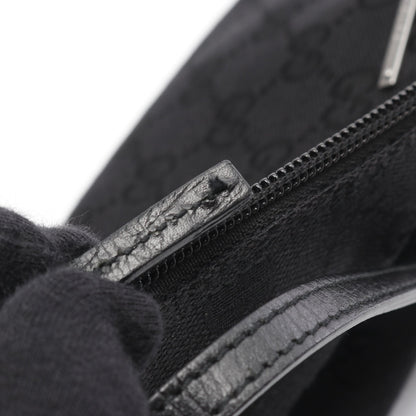 アクセサリーポーチ ハンドバッグ キャンバス レザー ブラック グッチ バッグ GUCCI