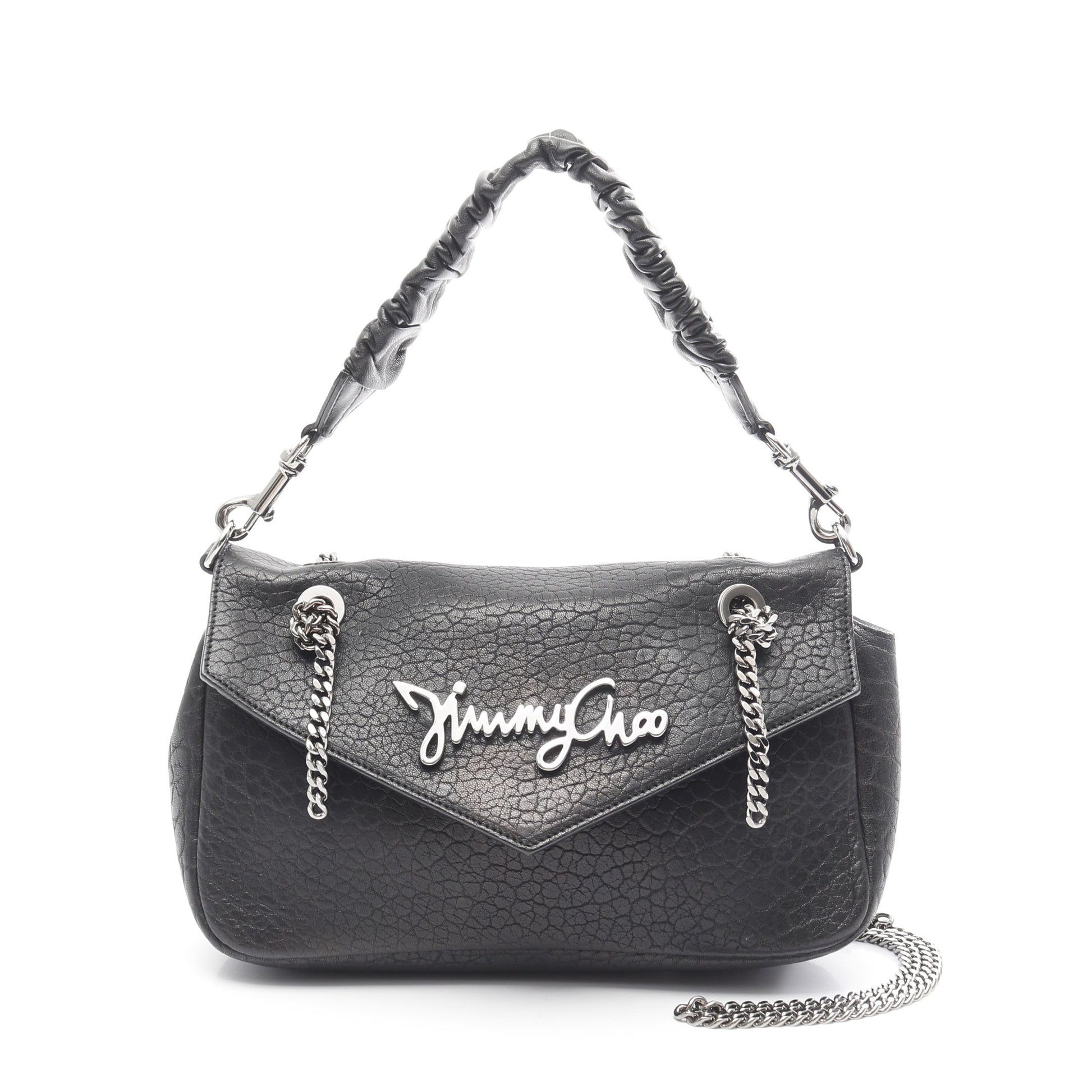 チェーンショルダーバッグ レザー ブラック 2WAY ジミーチュウ バッグ JIMMY CHOO