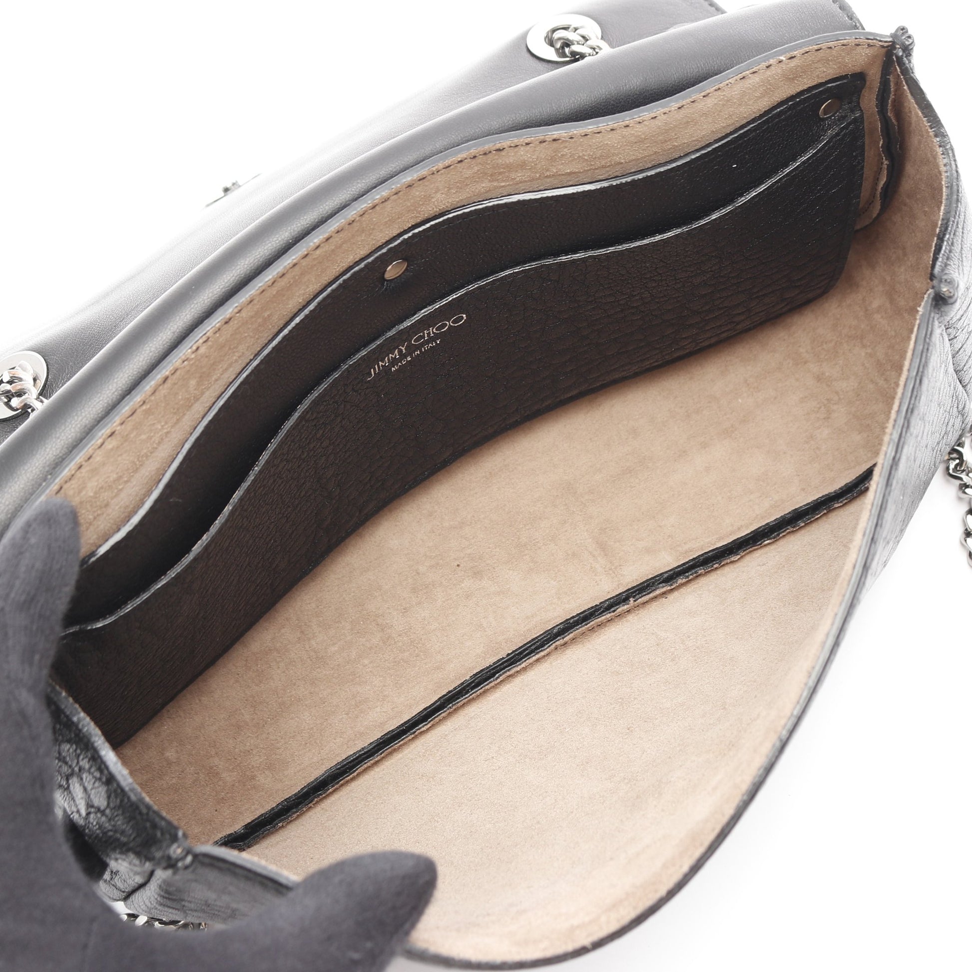 チェーンショルダーバッグ レザー ブラック 2WAY ジミーチュウ バッグ JIMMY CHOO