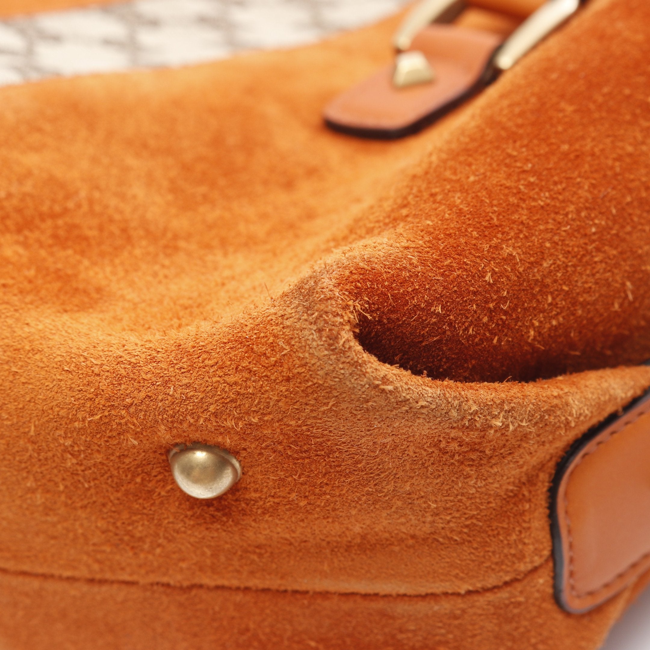 【美品】グッチ ハンドバッグ GGキャンバス ベージュ × オレンジ ハンドポーチ 145750 GUCCI