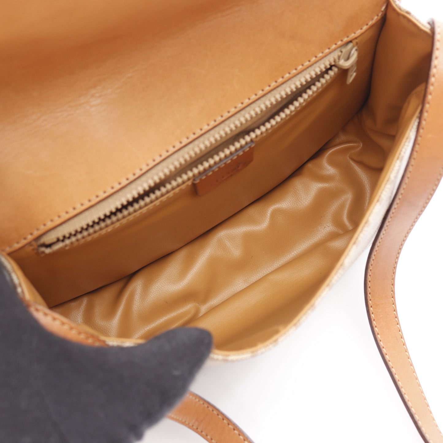 マカダム ショルダーバッグ PVC レザー ベージュ ブラウン セリーヌ バッグ CELINE