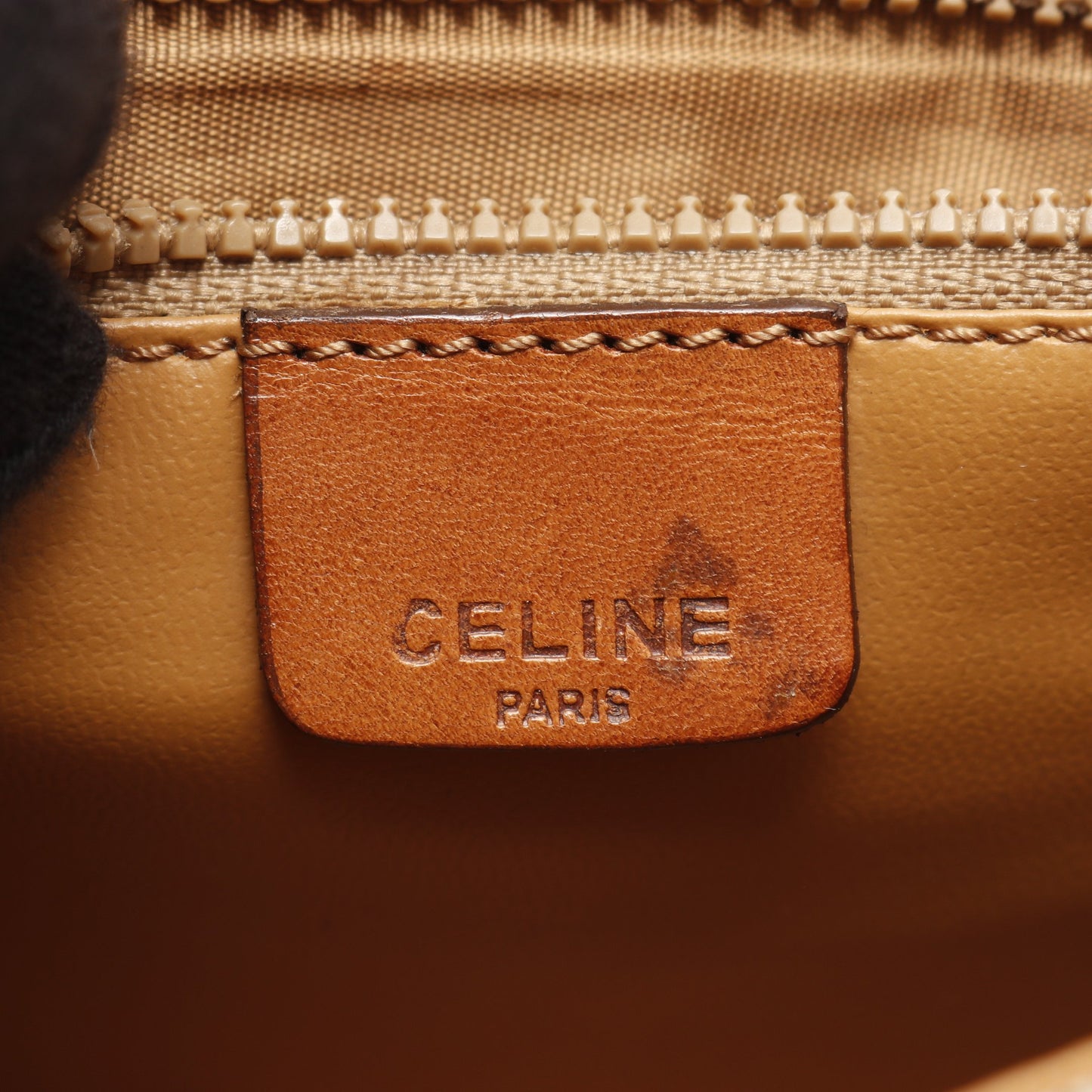 マカダム ショルダーバッグ PVC レザー ベージュ ブラウン セリーヌ バッグ CELINE
