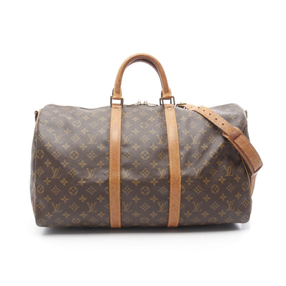 キーポル バンドリエール50 モノグラム ボストンバッグ PVC レザー ブラウン 2WAY ルイヴィトン バッグ LOUIS VUITTON
