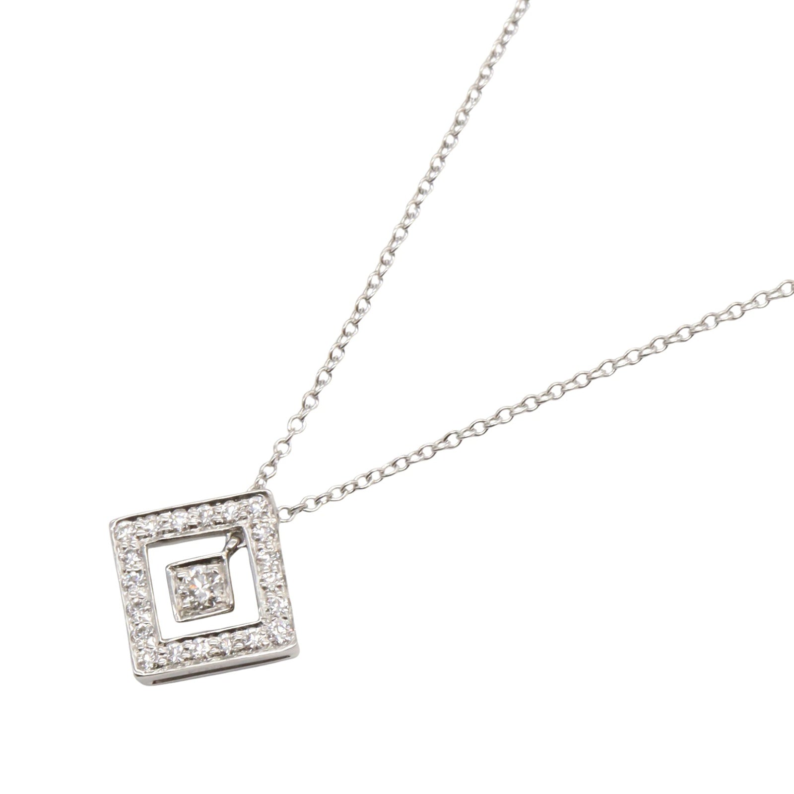 オープン スクエア ダイヤ ネックレス ネックレス Pt950プラチナ ダイヤモンド クリア ティファニー アクセサリー TIFFANY & Co.