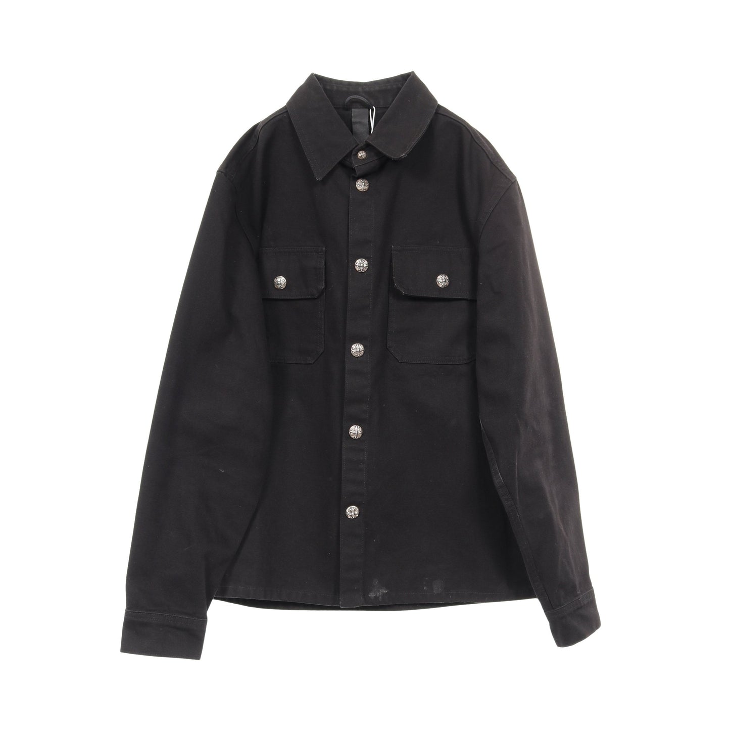 クロスボールボタン カバーオール デニムジャケット コットン ブラック クロムハーツ アウター Chrome Hearts