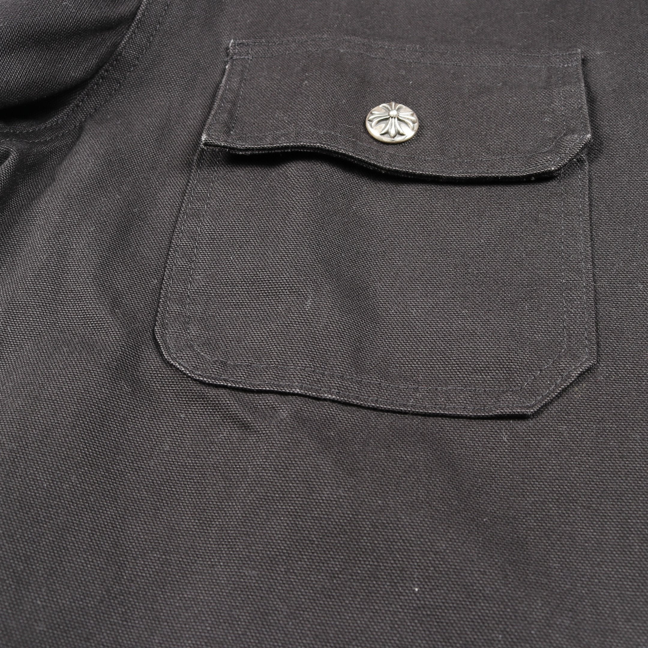 クロスボールボタン カバーオール デニムジャケット コットン ブラック