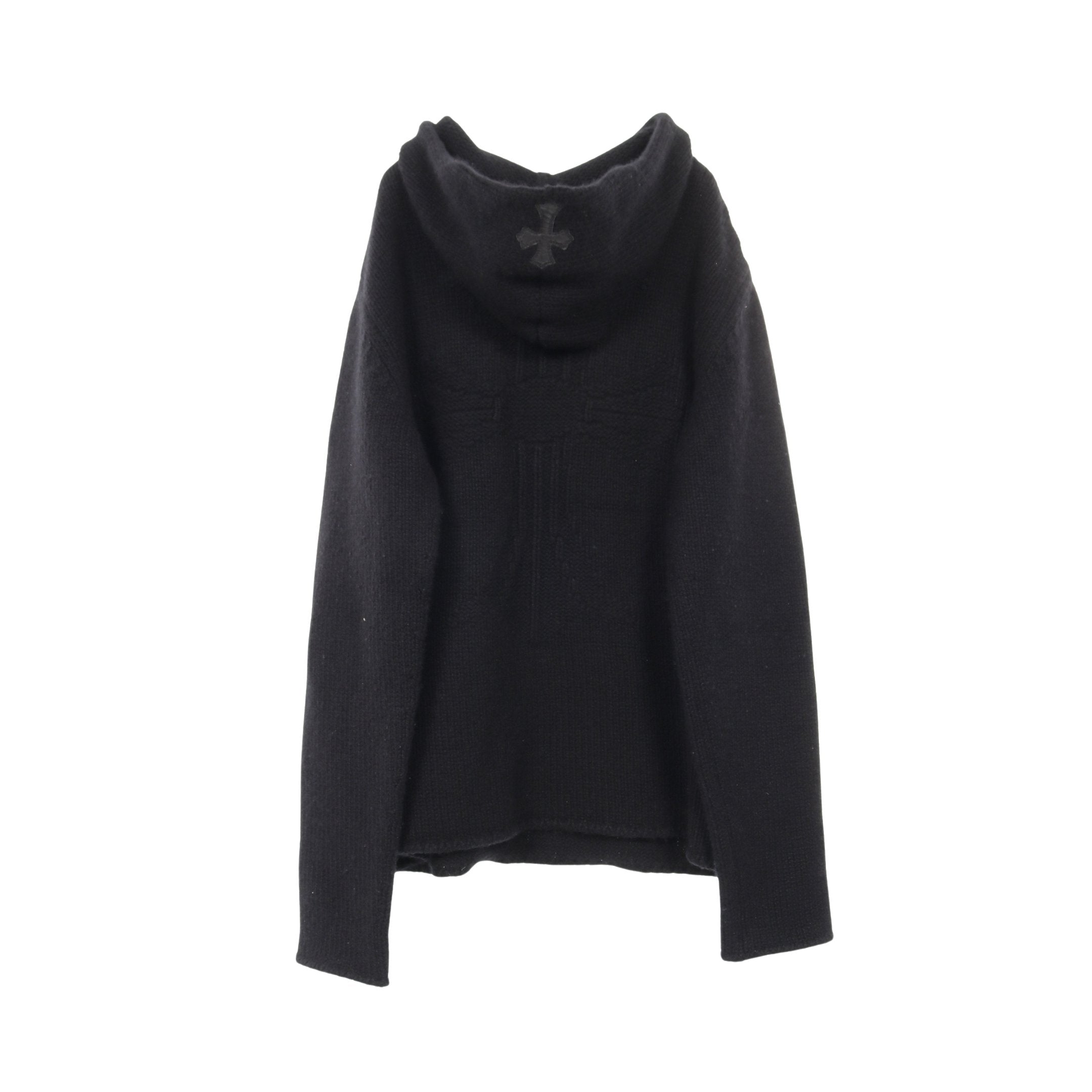 CHクロス プルオーバーパーカー ニット カシミヤ ブラック クロム