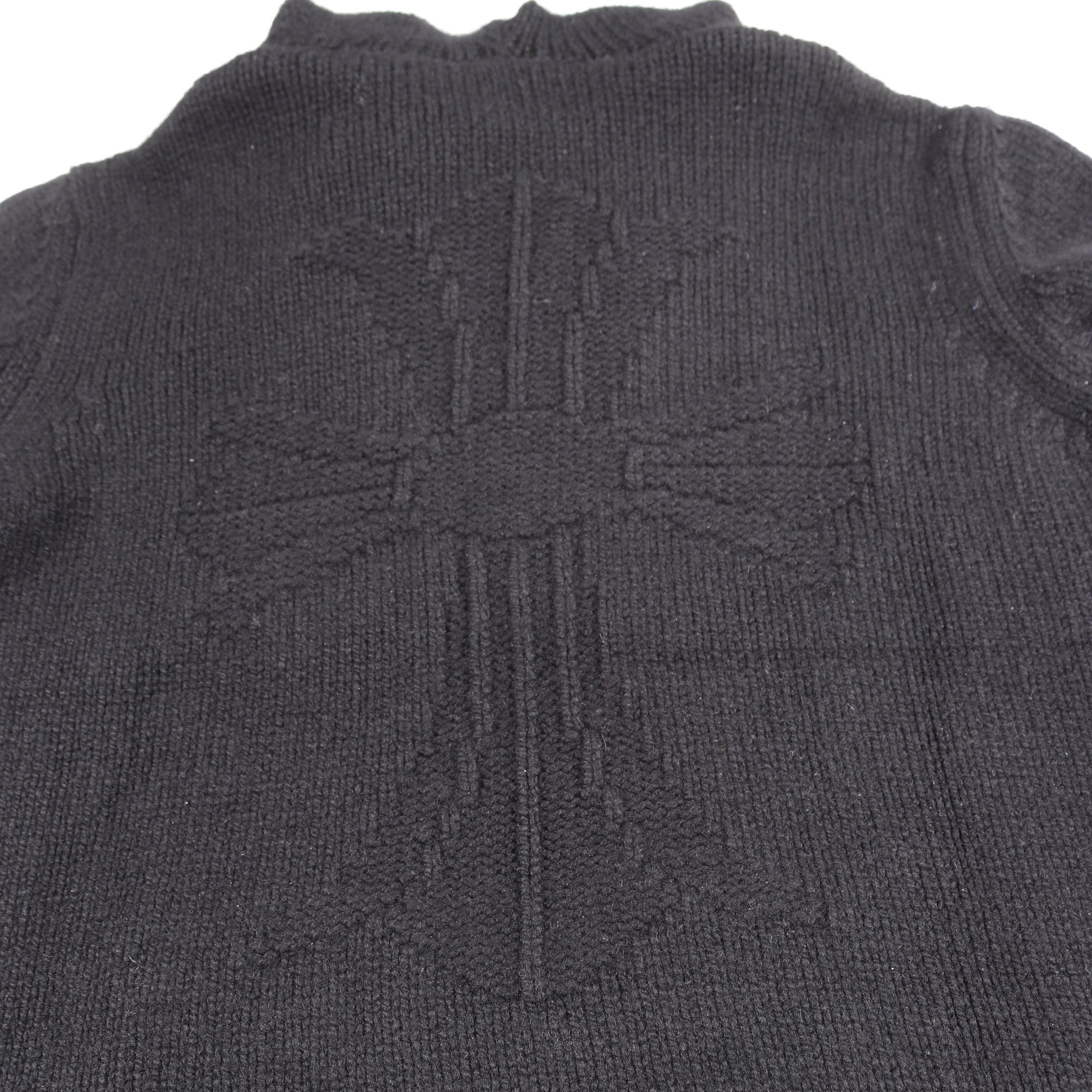 CHクロス プルオーバーパーカー ニット カシミヤ ブラック クロム