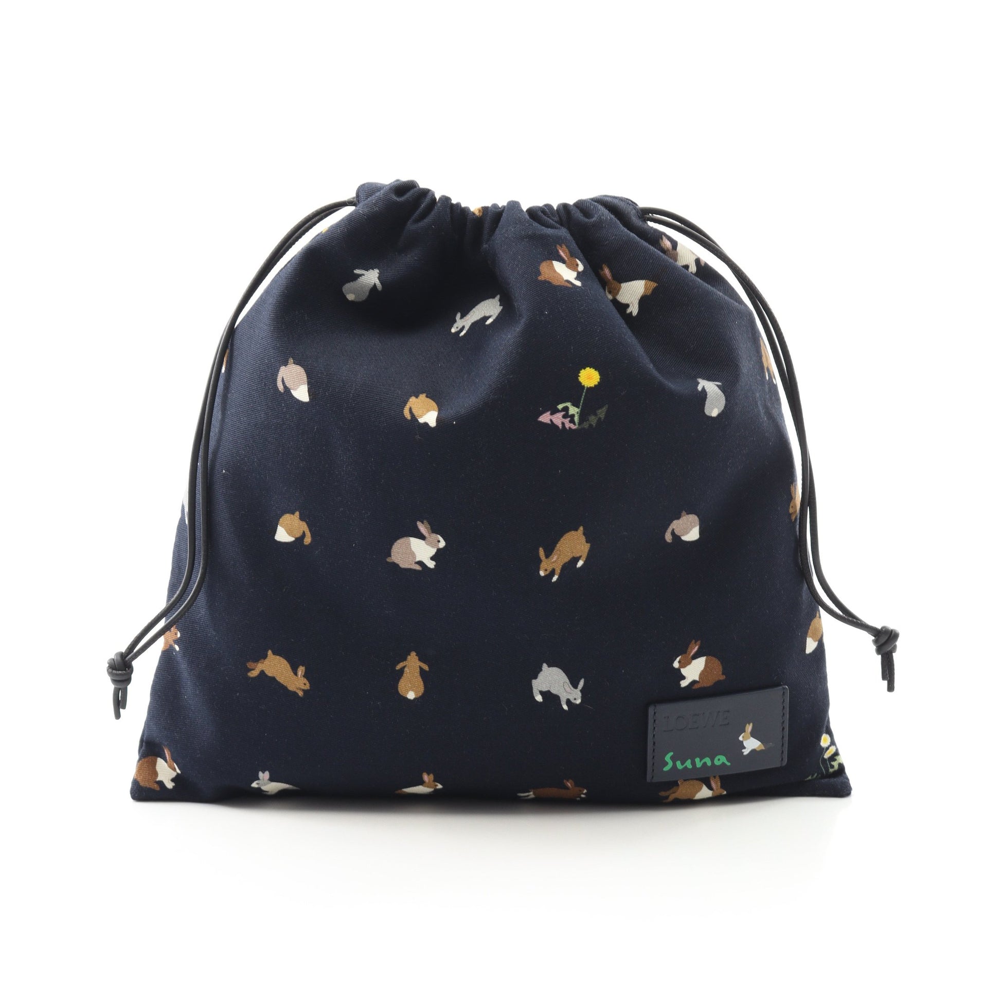 LOEWE × Suna Fujita ポーチ コットン ネイビー マルチカラー ドローストリング 巾着 ロエベ 財布・小物 LOEWE
