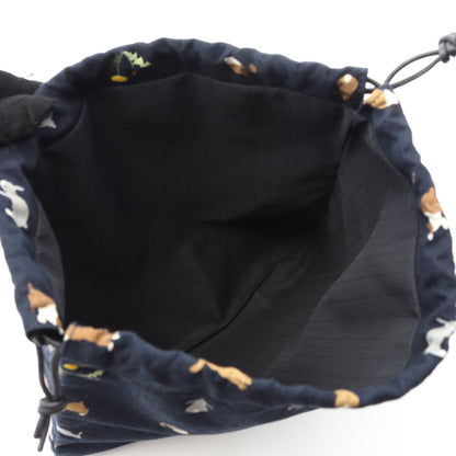 LOEWE × Suna Fujita ポーチ コットン ネイビー マルチカラー ドローストリング 巾着 ロエベ 財布・小物 LOEWE