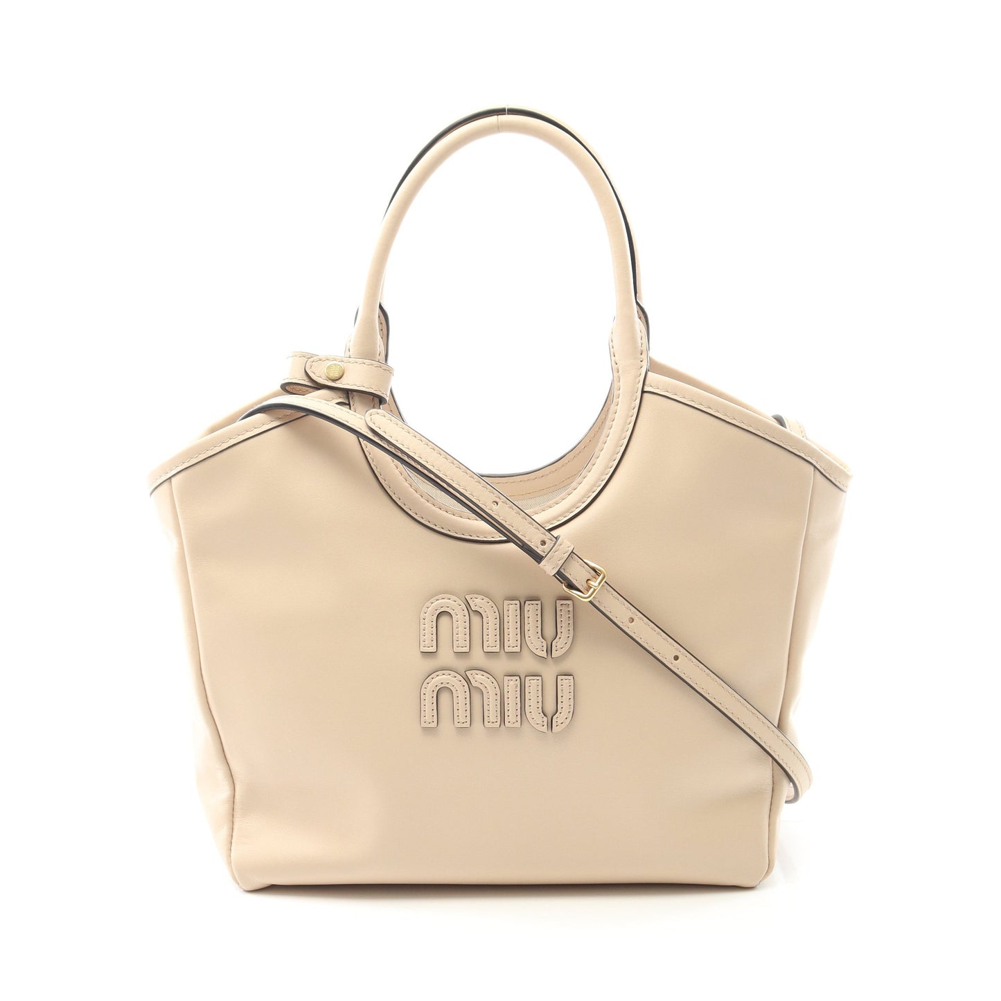 IVY アイビー ハンドバッグ レザー ベージュ 2WAY ミュウミュウ バッグ miu miu