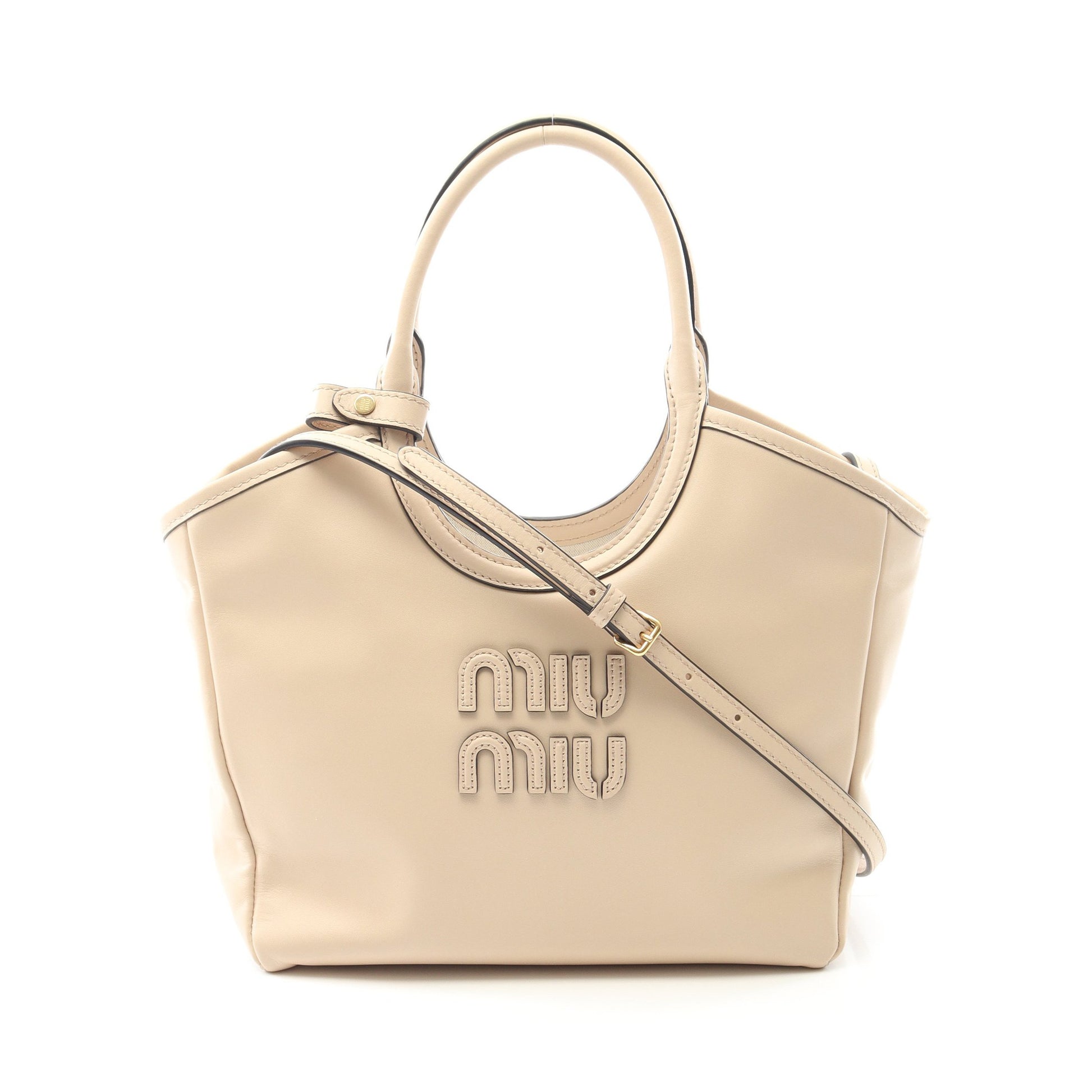 IVY アイビー ハンドバッグ レザー ベージュ 2WAY ミュウミュウ バッグ miu miu