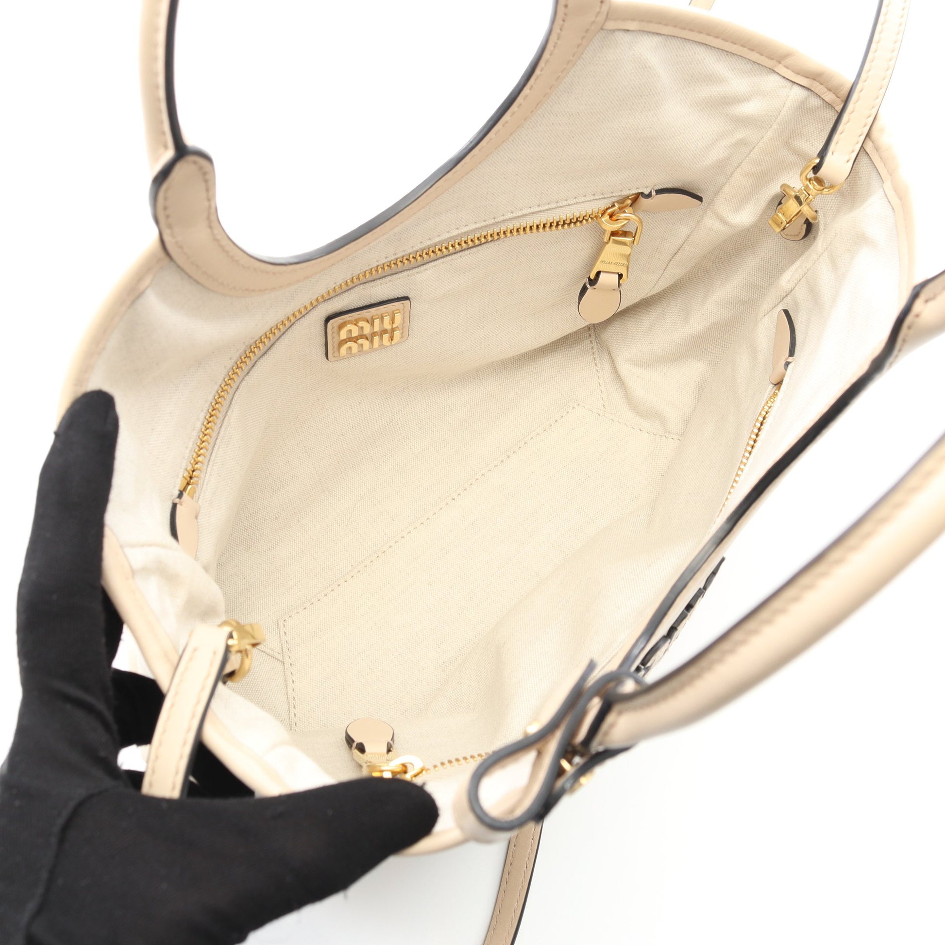 IVY アイビー ハンドバッグ レザー ベージュ 2WAY ミュウミュウ バッグ miu miu