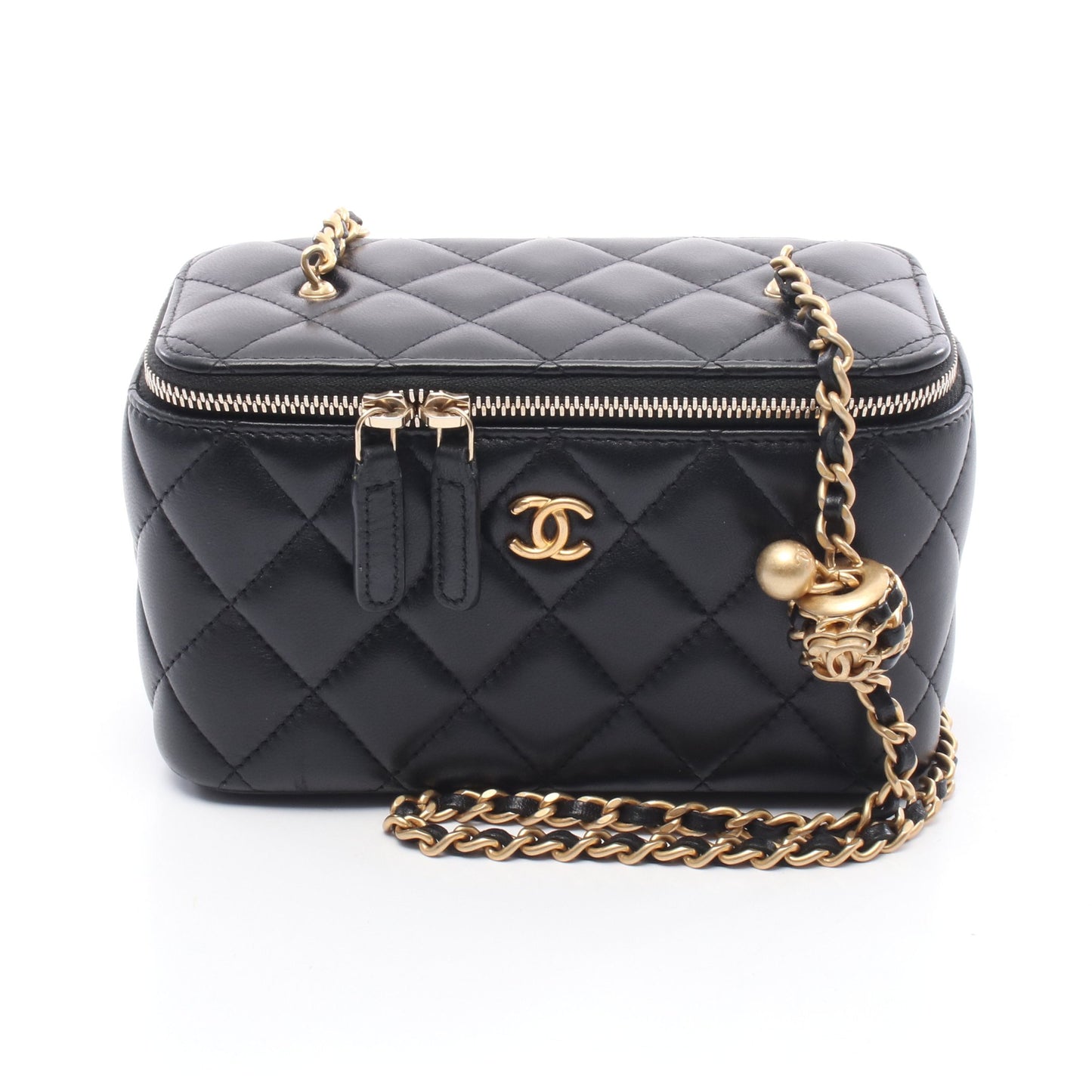 ココマーク バニティ ショルダーバッグ ラムスキン ブラック ゴールド金具 シャネル バッグ CHANEL