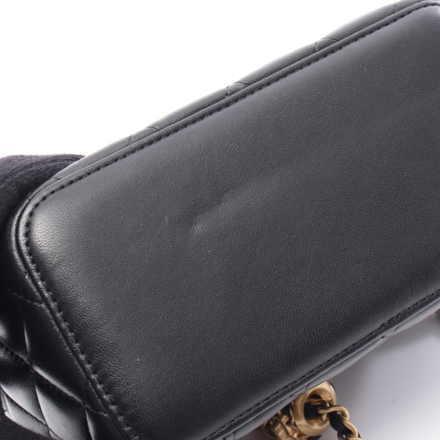 ココマーク バニティ ショルダーバッグ ラムスキン ブラック ゴールド金具 シャネル バッグ CHANEL