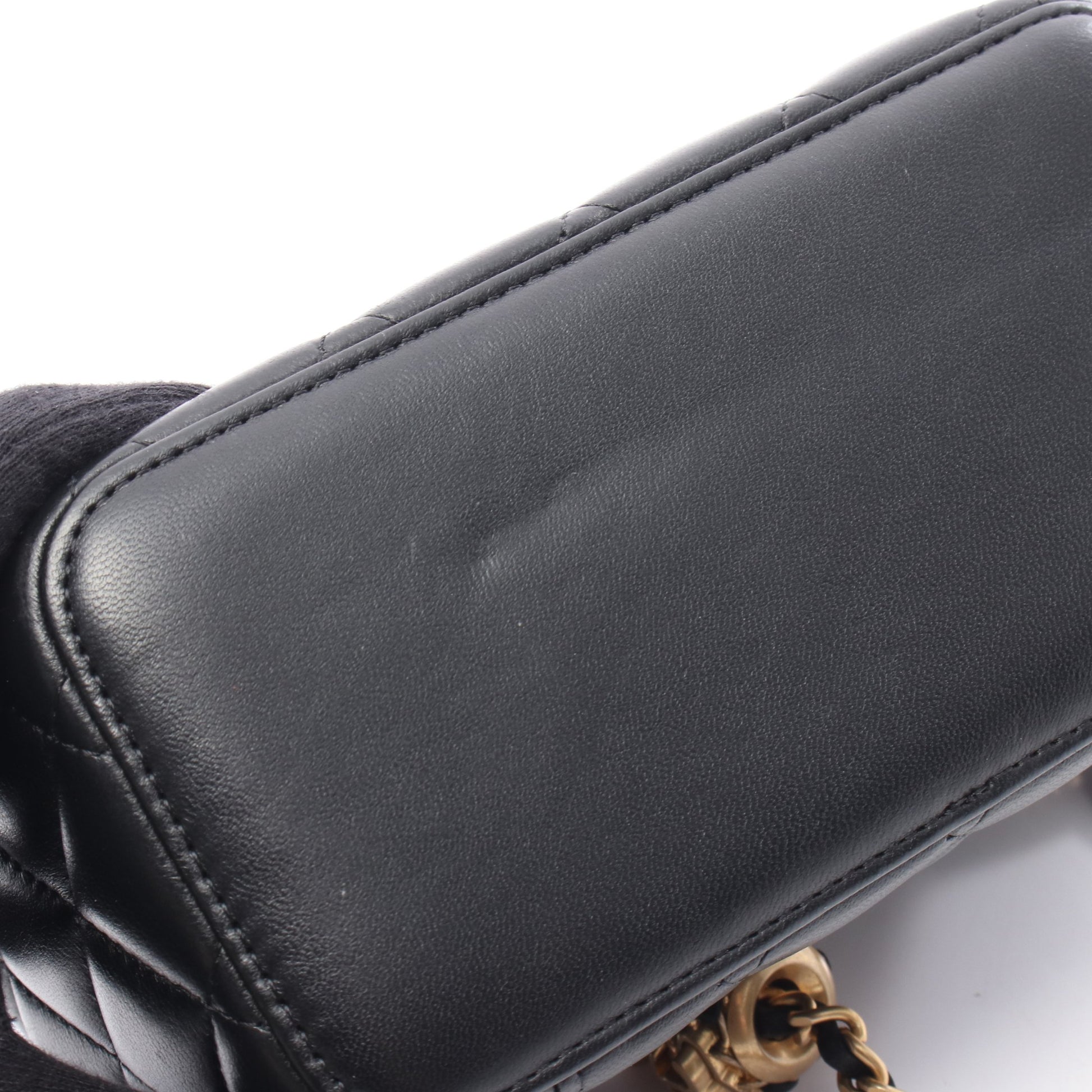 ココマーク バニティ ショルダーバッグ ラムスキン ブラック ゴールド金具 シャネル バッグ CHANEL