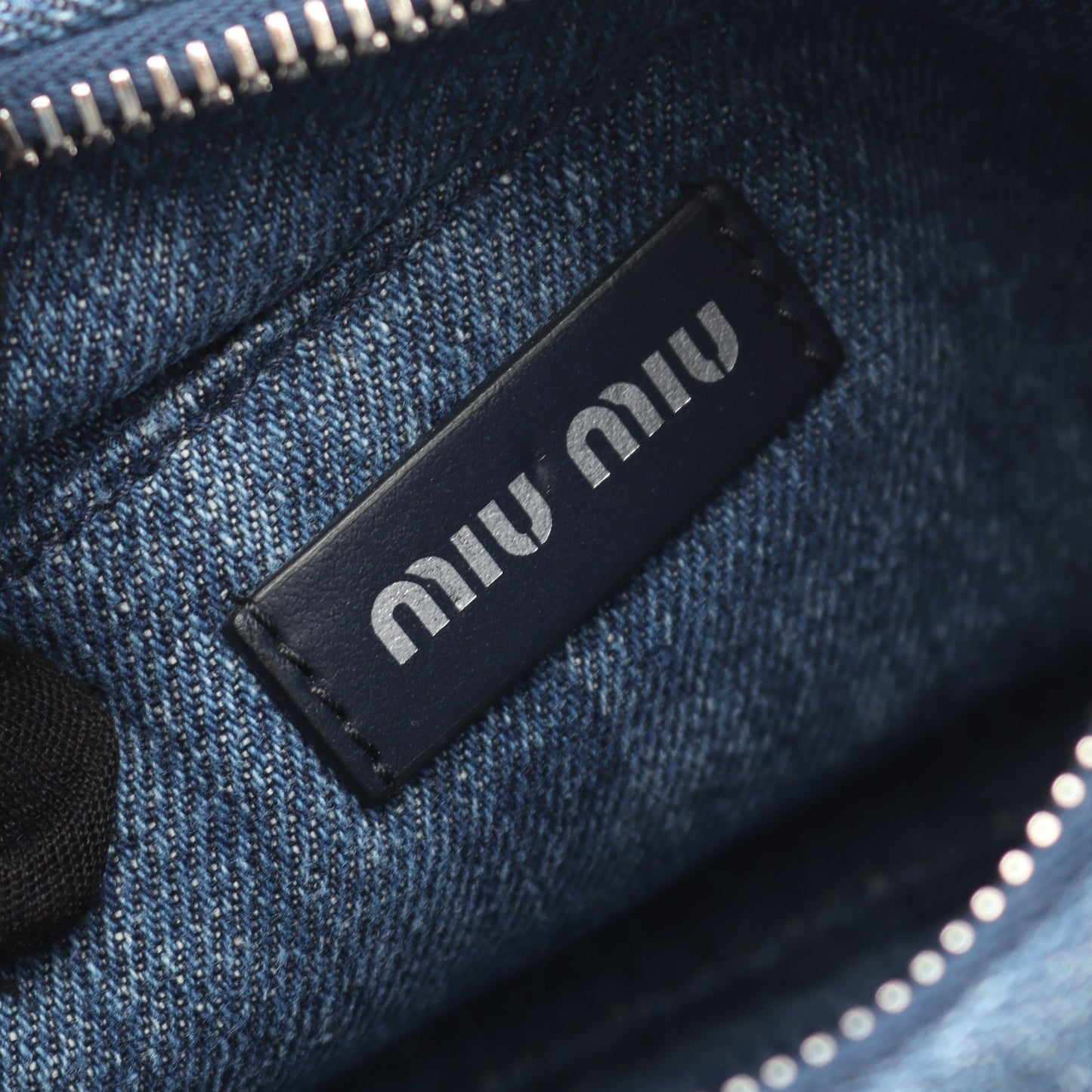マテラッセ ショルダーバッグ デニム インディゴブルー ホワイト 2WAY ミュウミュウ バッグ miu miu