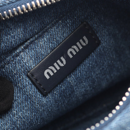マテラッセ ショルダーバッグ デニム インディゴブルー ホワイト 2WAY ミュウミュウ バッグ miu miu