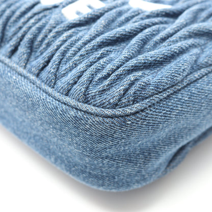 マテラッセ ショルダーバッグ デニム インディゴブルー ホワイト 2WAY ミュウミュウ バッグ miu miu