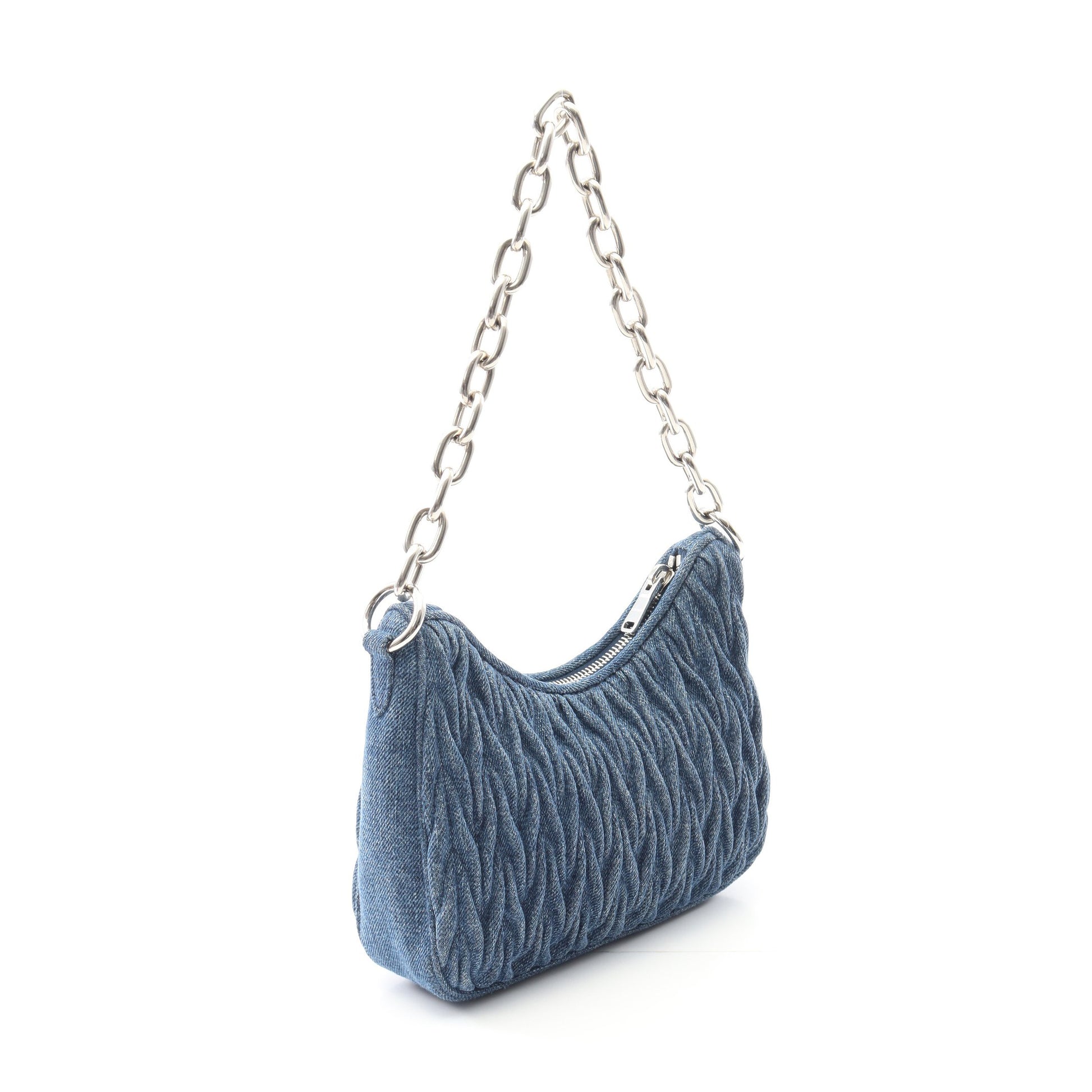 マテラッセ ショルダーバッグ デニム インディゴブルー ホワイト 2WAY  