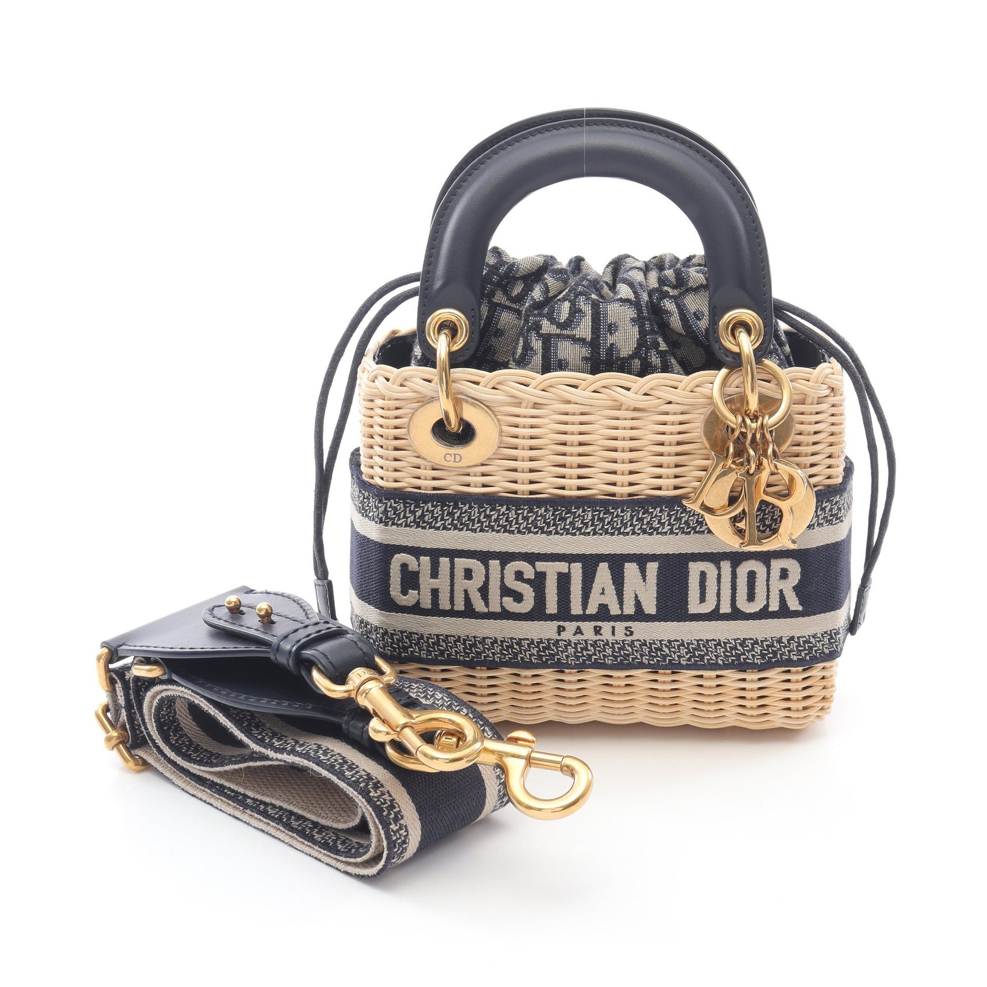 Christian Dior クリスチャンディオール オブリーク ウィッカー 