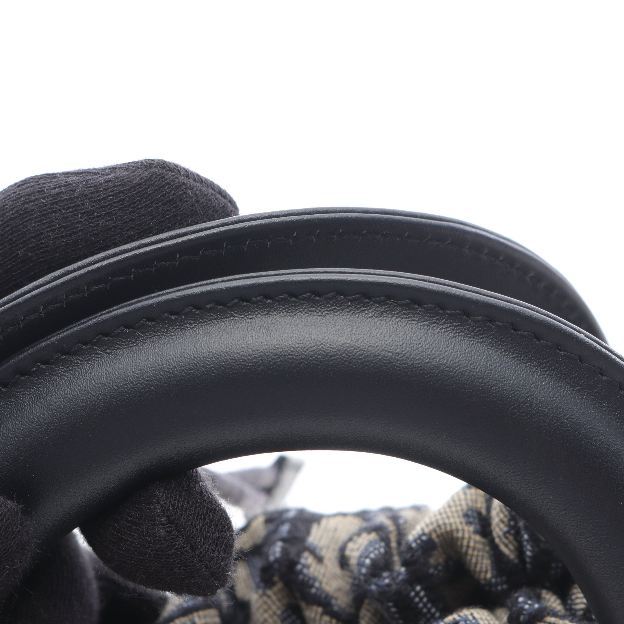 Christian Dior かごバッグ ベージュ/ネイビー レディディオール かごバッグ ハンドバッグ ストロー キャンバス