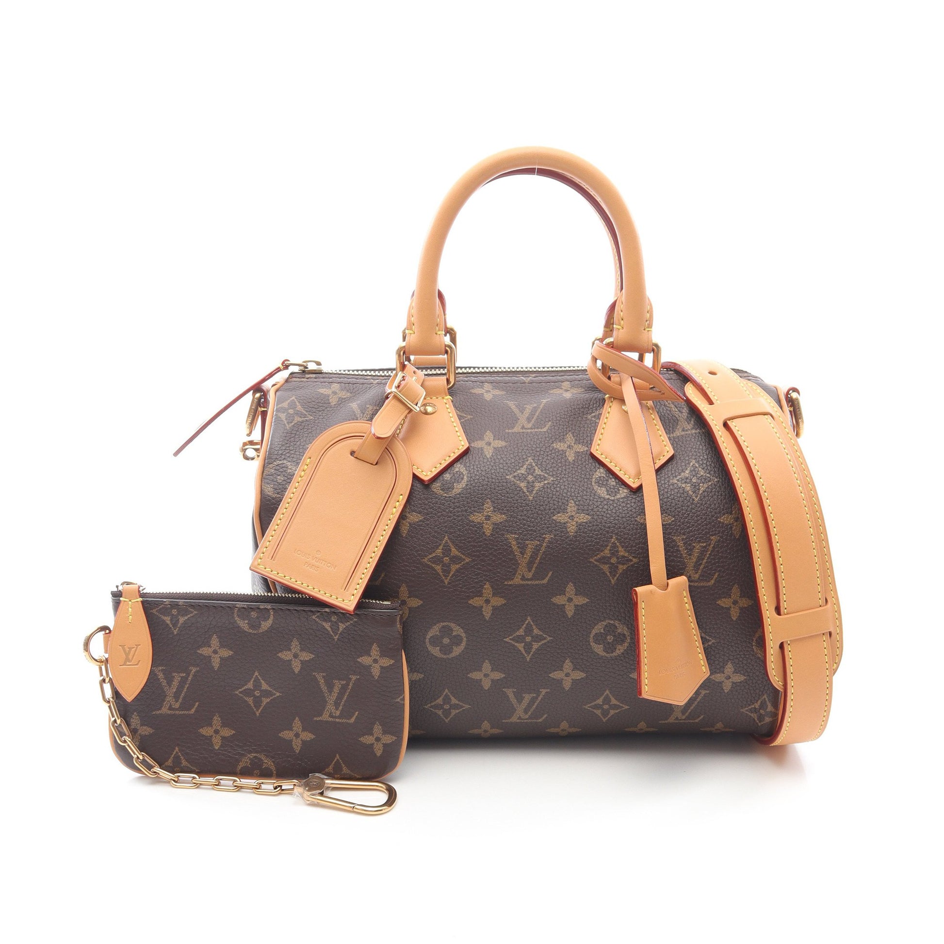 スピーディ P9 バンドリエール 25 モノグラム ハンドバッグ レザー ブラウン 2WAY ルイヴィトン バッグ LOUIS VUITTON