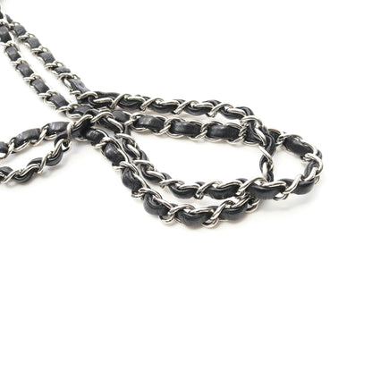 マトラッセ Wチェーンショルダーバッグ ラムスキン ブラック シルバー金具 シャネル バッグ CHANEL