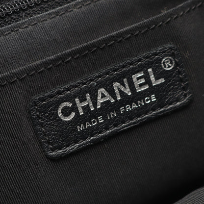 マトラッセ Wチェーンショルダーバッグ ラムスキン ブラック シルバー金具 シャネル バッグ CHANEL