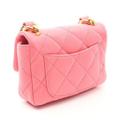 マトラッセ チェーンショルダーバッグ ラムスキン ピンク ゴールド金具 シャネル バッグ CHANEL