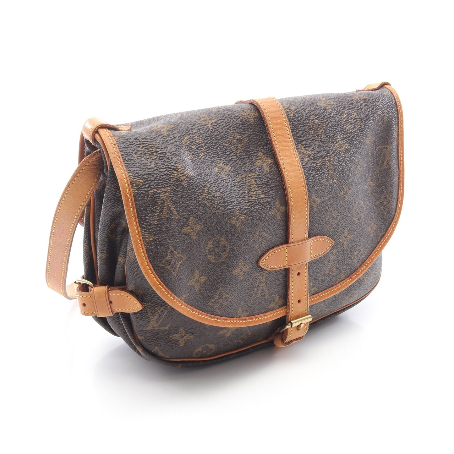 ソミュール30 モノグラム ショルダーバッグ PVC レザー ブラウン ルイヴィトン バッグ LOUIS VUITTON