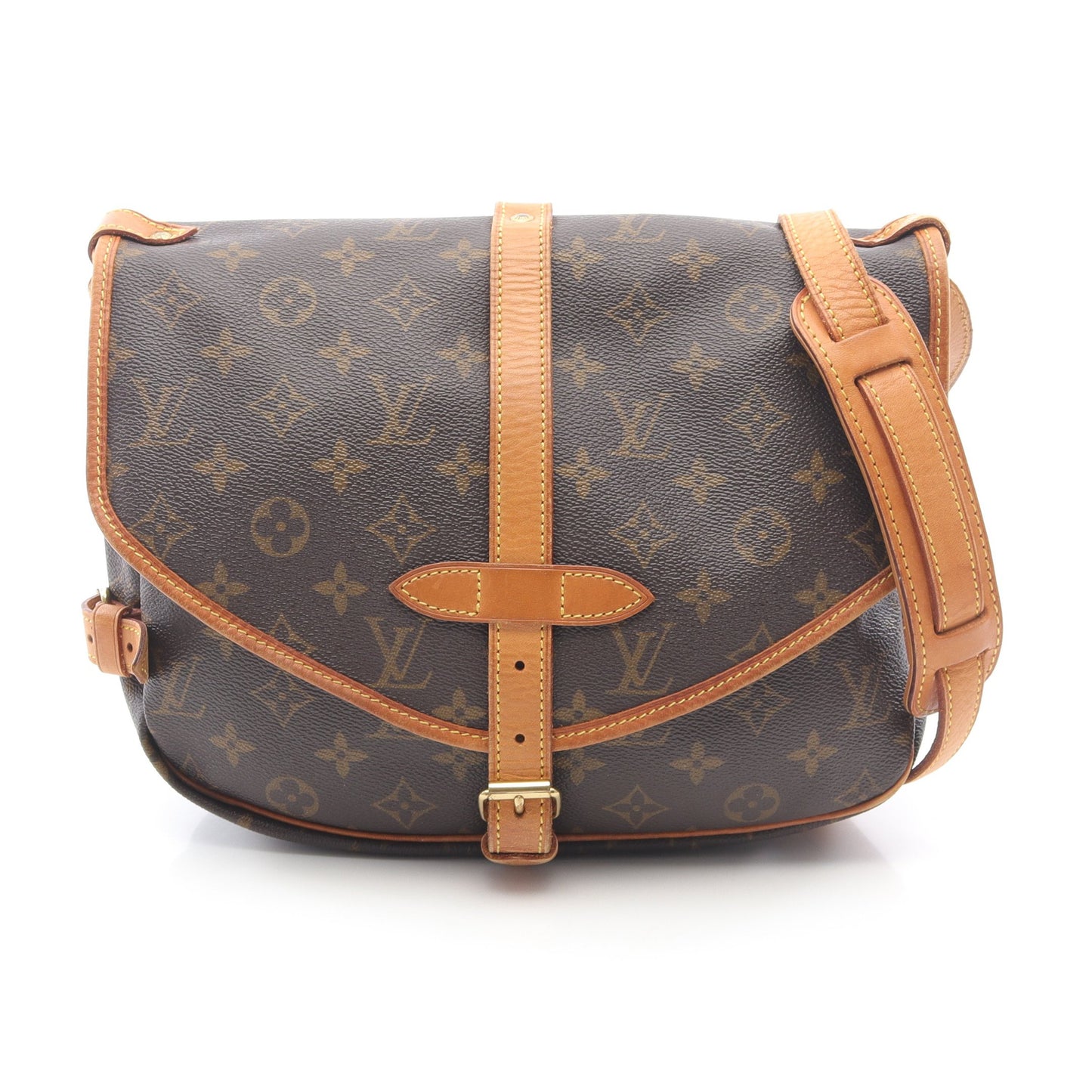 ソミュール30 モノグラム ショルダーバッグ PVC レザー ブラウン ルイヴィトン バッグ LOUIS VUITTON