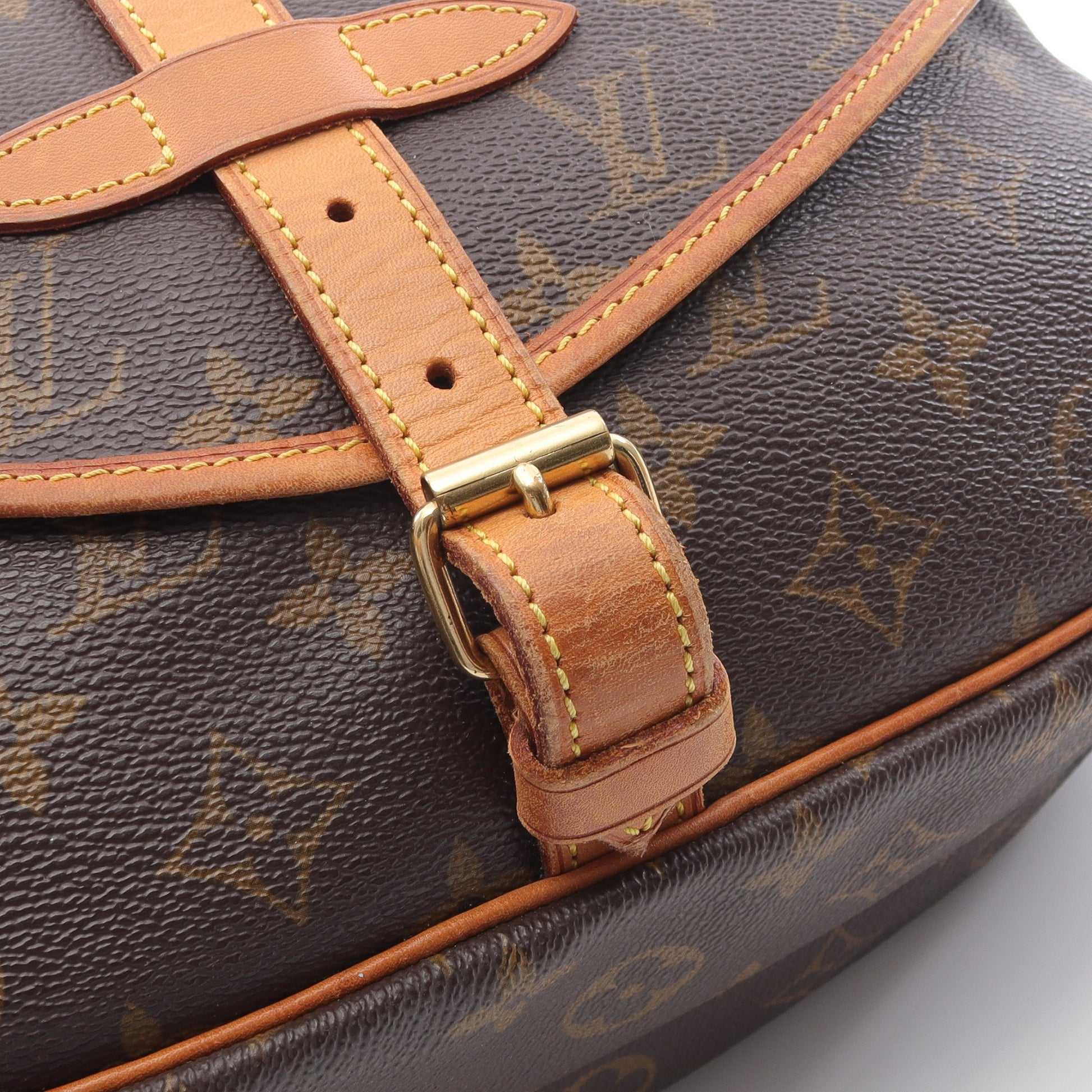 ソミュール30 モノグラム ショルダーバッグ PVC レザー ブラウン ルイヴィトン バッグ LOUIS VUITTON