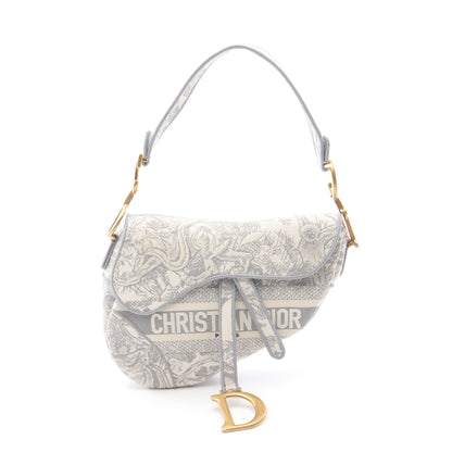 SADDLEサドル ワンショルダーバッグ キャンバス ホワイト ライトグレー クリスチャンディオール バッグ Christian Dior