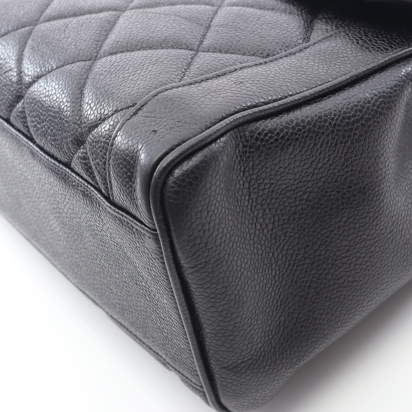 マトラッセ ハンドバッグ キャビアスキン ブラック ゴールド金具 シャネル バッグ CHANEL