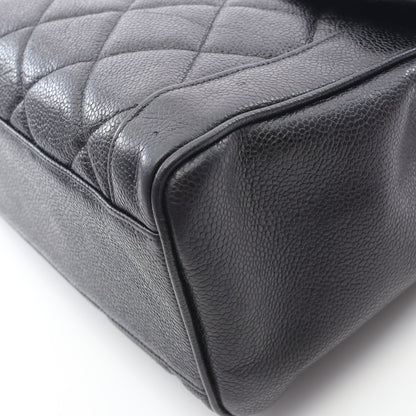マトラッセ ハンドバッグ キャビアスキン ブラック ゴールド金具 シャネル バッグ CHANEL