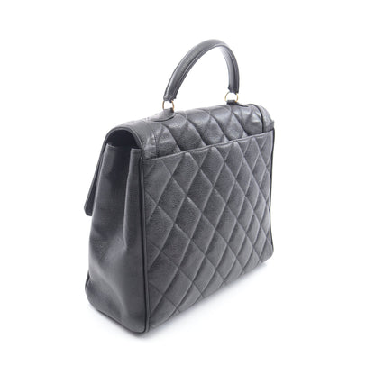 マトラッセ ハンドバッグ キャビアスキン ブラック ゴールド金具 シャネル バッグ CHANEL