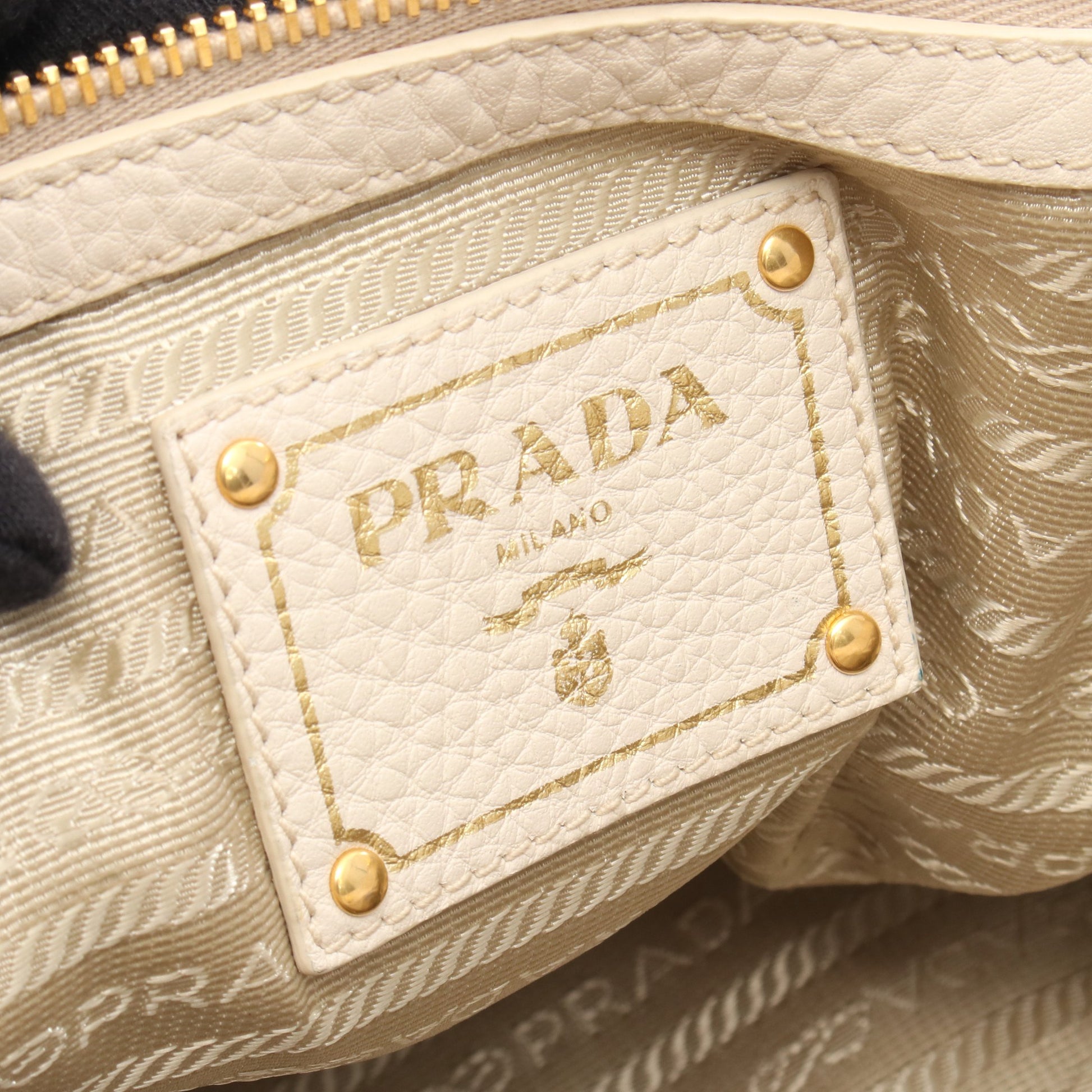 VIT.DAINO ハンドバッグ トートバッグ レザー アイボリー プラダ バッグ PRADA