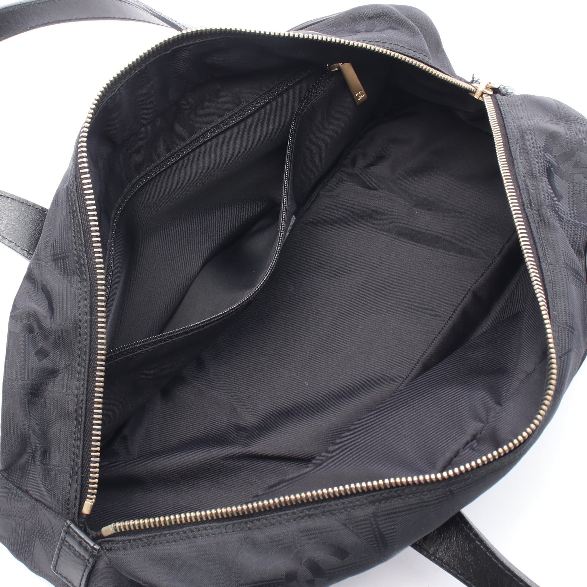 ニュートラベルライン ハンドバッグ ミニボストンバッグ ナイロンキャンバス レザー ブラック ゴールド金具 シャネル バッグ CHANEL