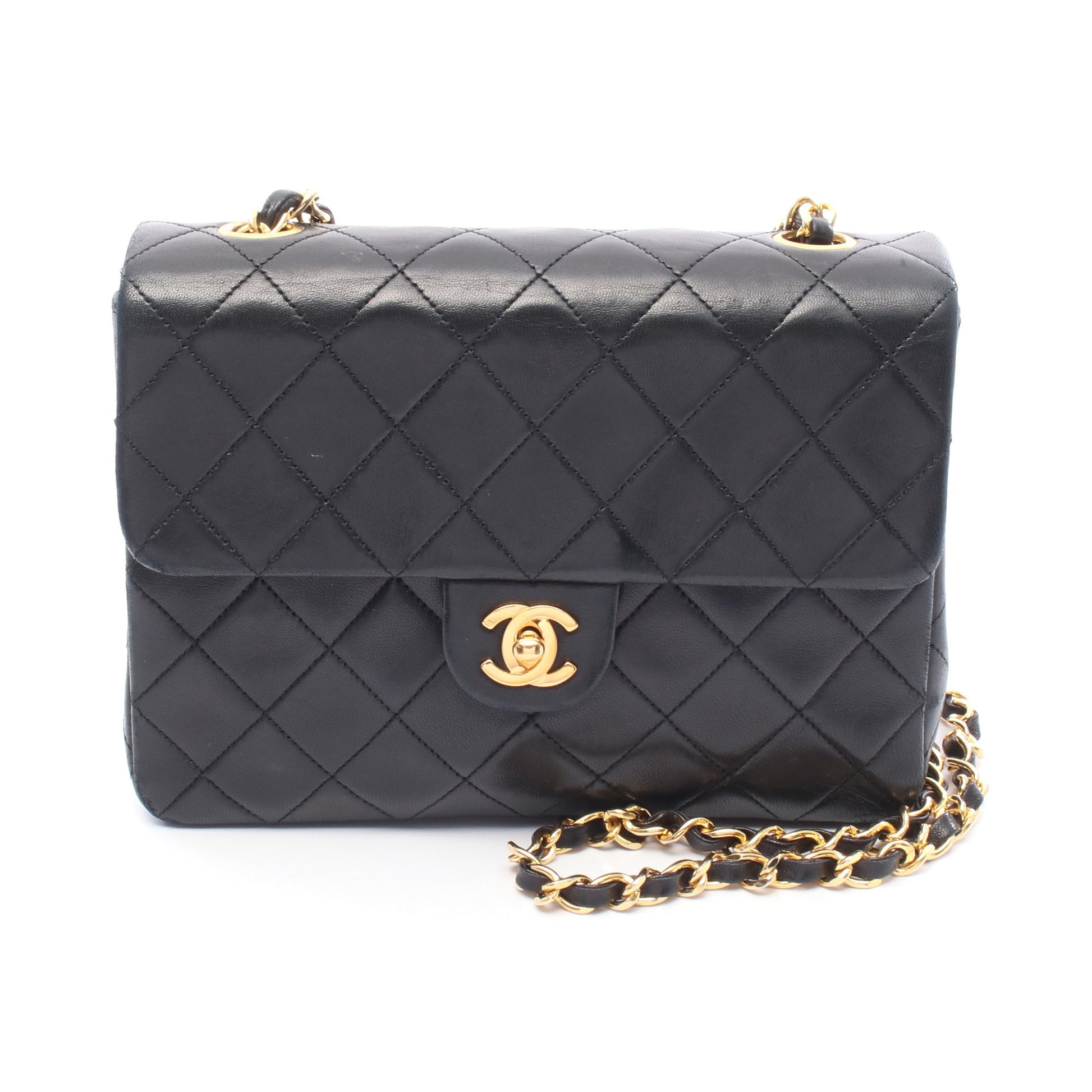 ミニマトラッセ20 チェーンショルダーバッグ ラムスキン ブラック ゴールド金具 シャネル バッグ CHANEL