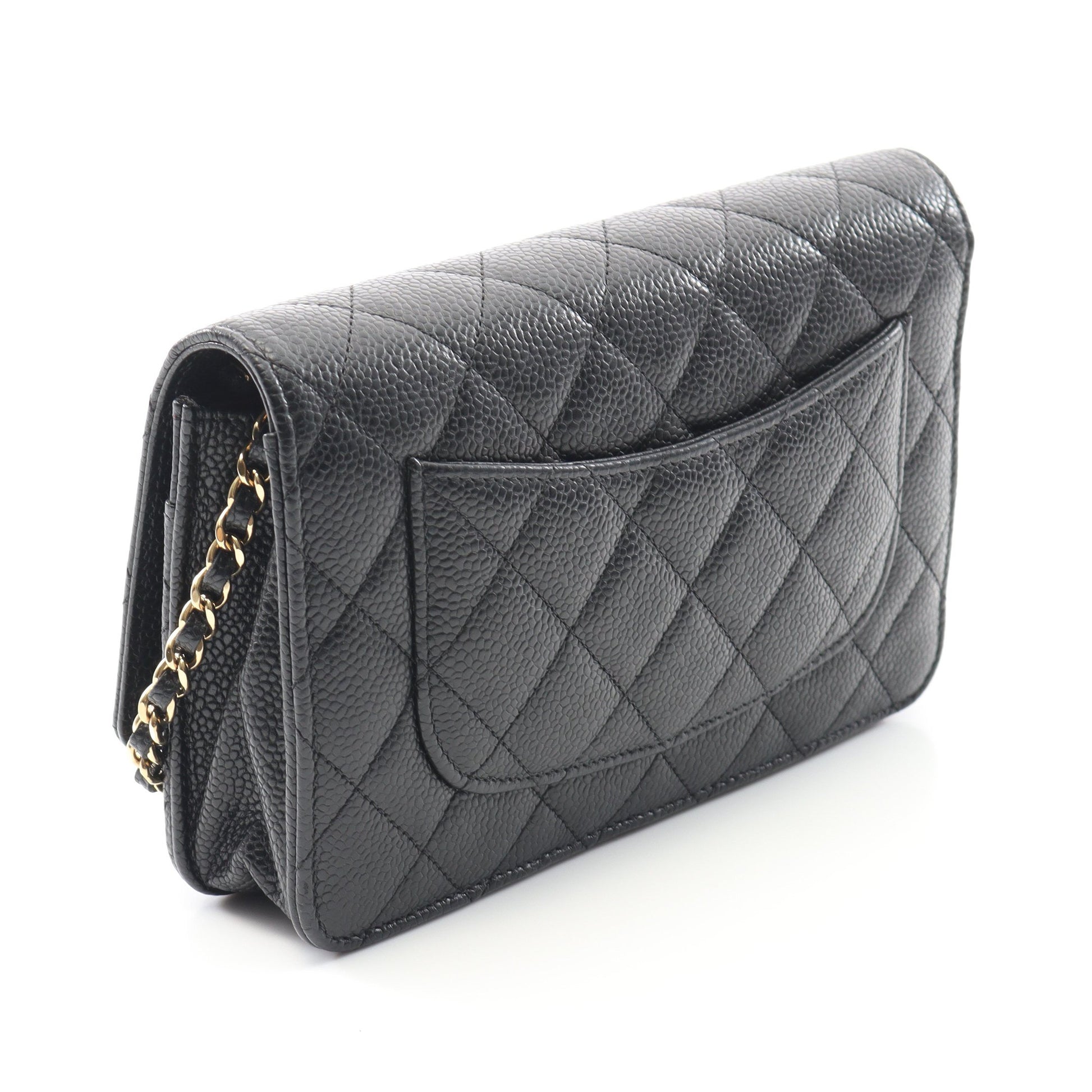 マトラッセ チェーンウォレット キャビアスキン ブラック ゴールド金具 シャネル バッグ CHANEL