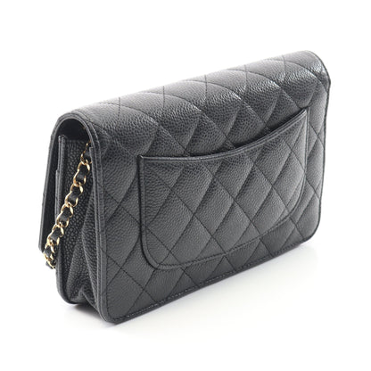 マトラッセ チェーンウォレット キャビアスキン ブラック ゴールド金具 シャネル バッグ CHANEL