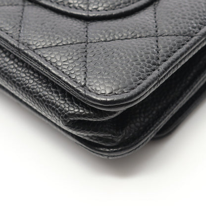 マトラッセ チェーンウォレット キャビアスキン ブラック ゴールド金具 シャネル バッグ CHANEL