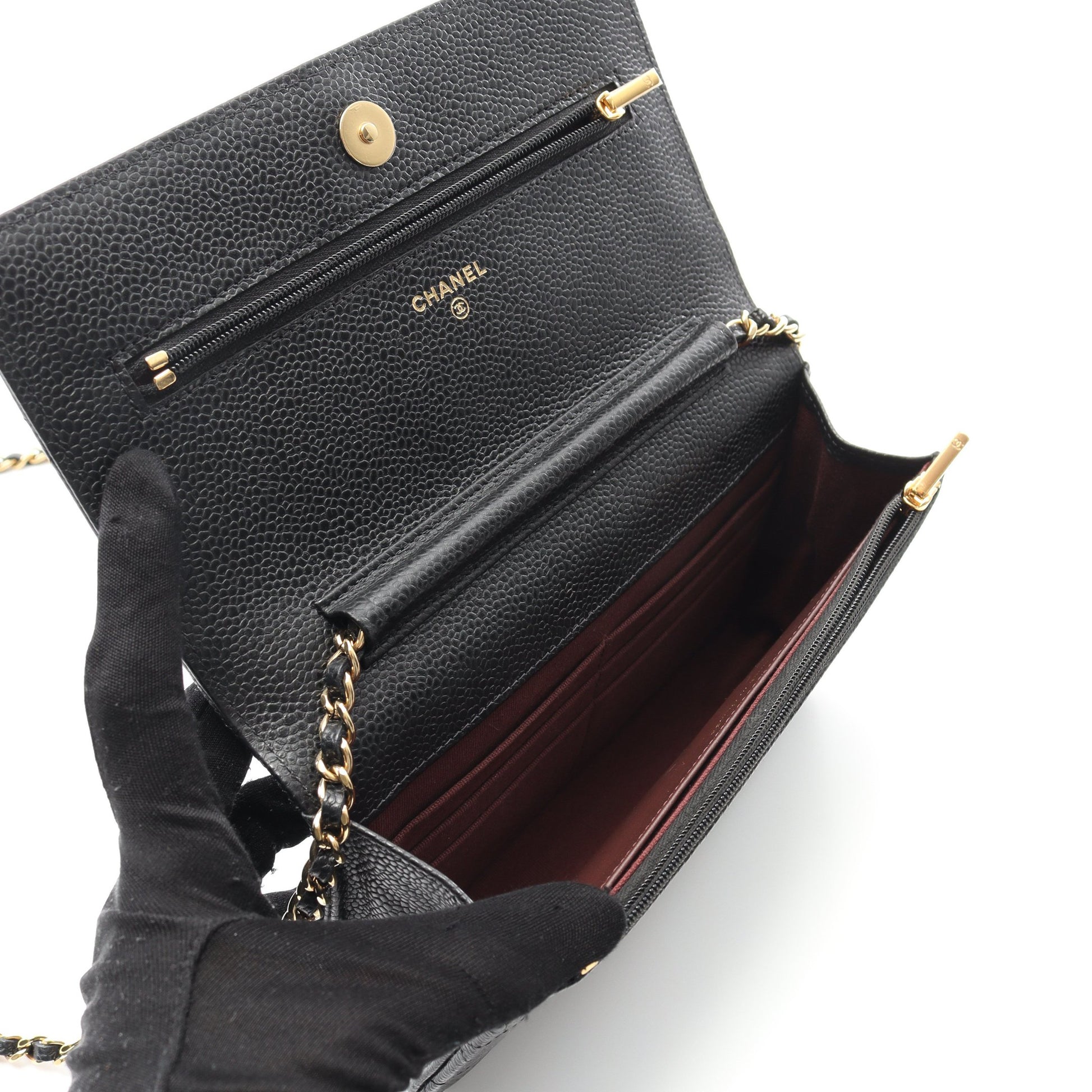 マトラッセ チェーンウォレット キャビアスキン ブラック ゴールド金具 シャネル バッグ CHANEL