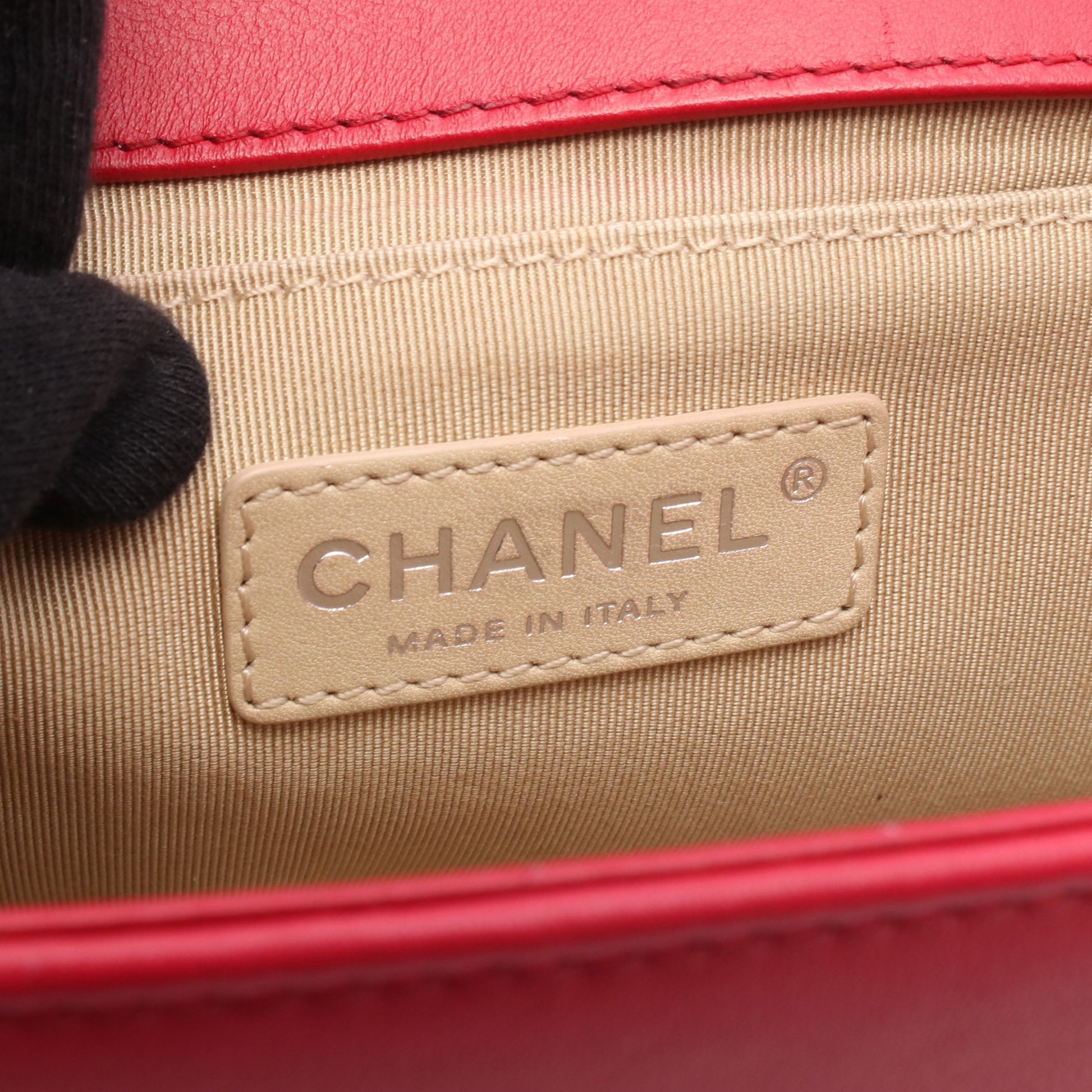 ボーイシャネル チェーンショルダーバッグ レザー ピンクレッド シルバー金具 シャネル バッグ CHANEL